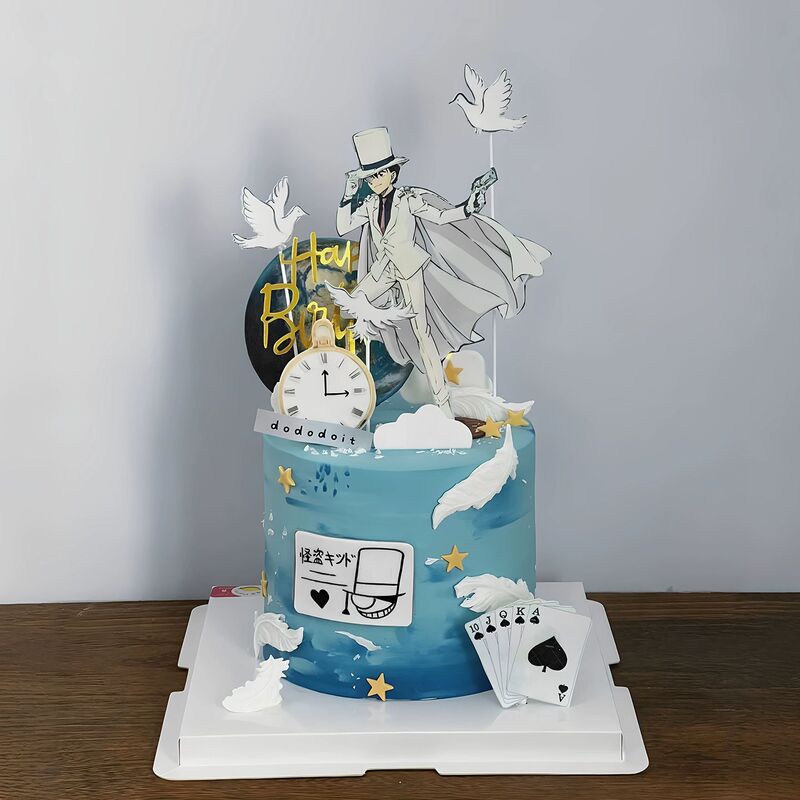 Kaitou Kid Two-Dimensional Birthday Cake Decoration Plug-In Detective Boys Anime Character Baking Decoration Plug-In Kaitou Kid Two-Dimensional Birthday Cake Decoration Plug-In Detective Boys Anime Character Baking Decoration Plug-In