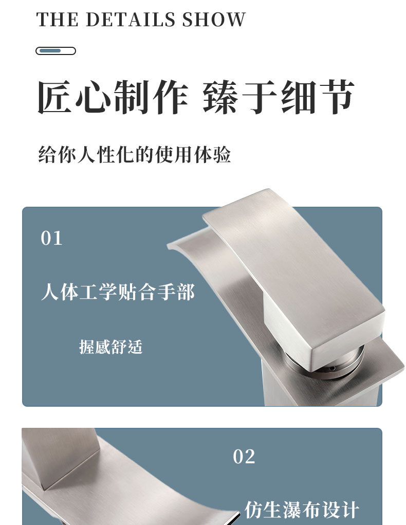 European-style brushed gold 304 stainless steel washbasin, hot and cold bathroom ceramic basin, single-hole countertop basin, waterfall faucet undefined