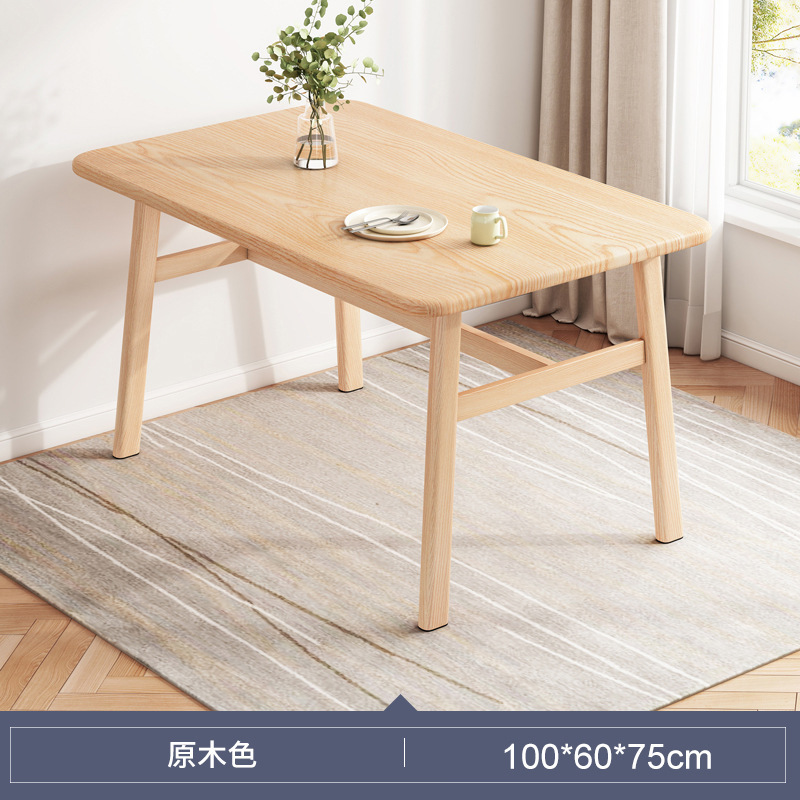 Mesa de comedor nórdica casa pequeño apartamento mesa de comedor simple luz mesa de comedor de lujo y silla combinación imitación madera maciza mesa de comedor rectangular