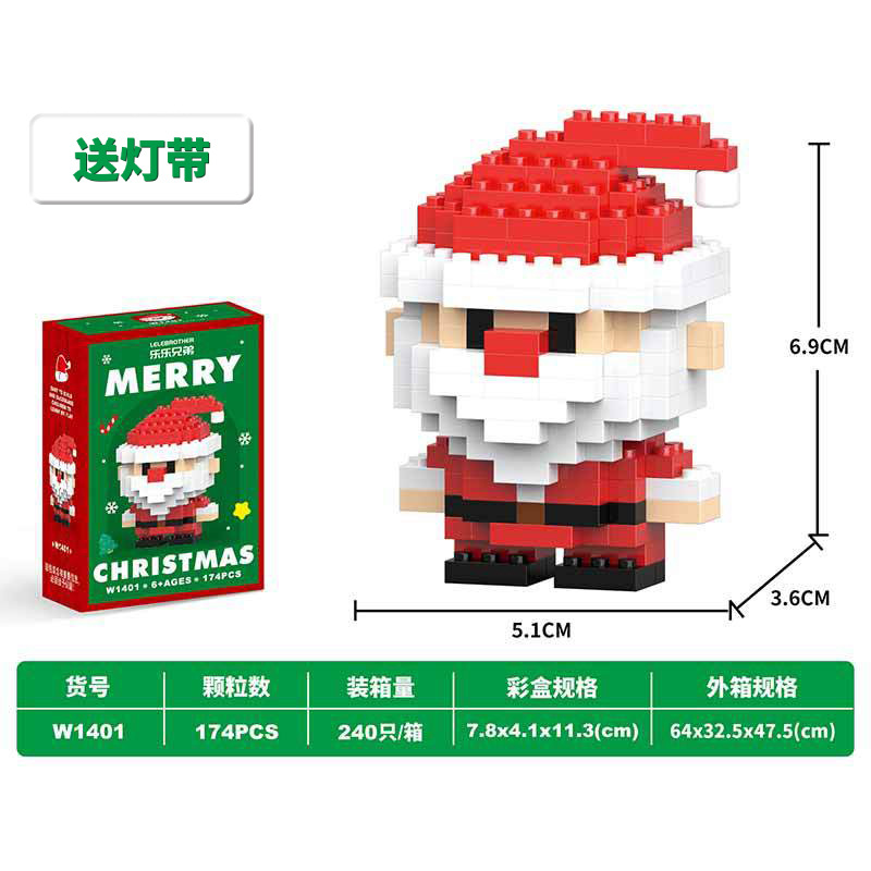 Ventas transfronterizas compatibles bloques de construcción pequeñas partículas ensamblaje muñeco de nieve Navidad alce regalos de Navidad juguetes para niños al por mayor
