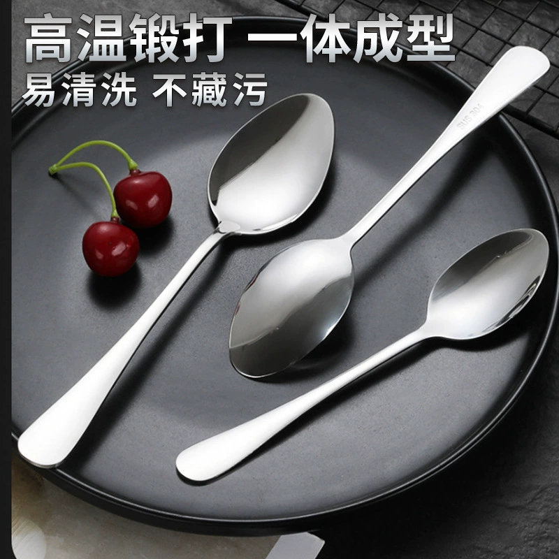 Серебряная нержавеющая сталь для домашнего использования Korean ложка для кофе, венчик, нержавеющая сталь AISI 304, увеличенная толщина