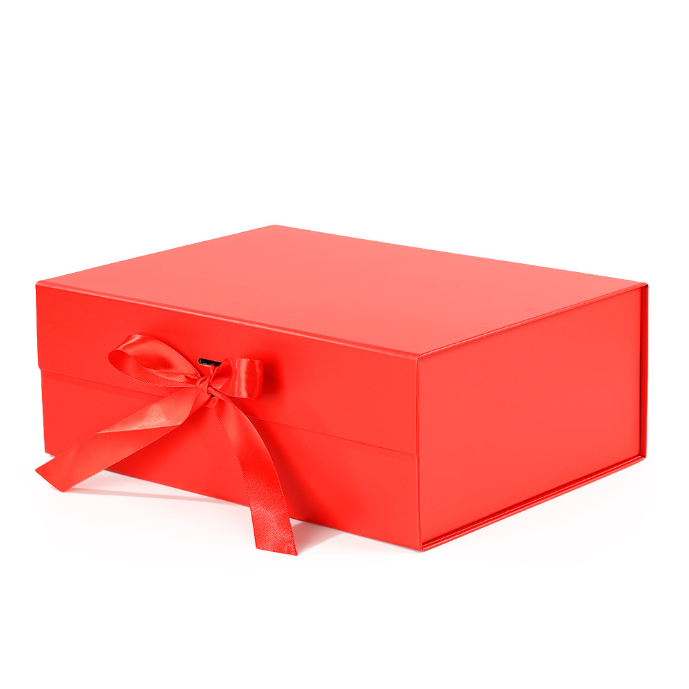 Caja de solapa plegable de cuero de una pieza transfronteriza caja de regalo portátil de alta gama engrosada caja de regalo de acompañamiento de absorción magnética caja vacía image 14