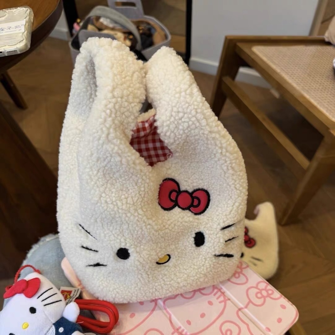 여성 뽀글이 미니 토트백 겨울 데일리 손목가방