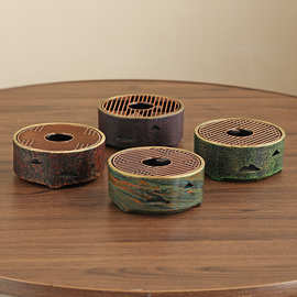 漆器圆形温茶炉加热蜡烛底座家用茶台茶壶公杯暖茶器功夫茶具配件