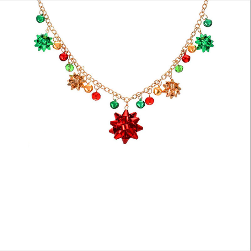欧米の国境を越えた新しいクリスマスセットのネックレスのイヤリングのブレスレットの花の色の鈴のクリスマスのアクセサリーのアクセサリー|undefined