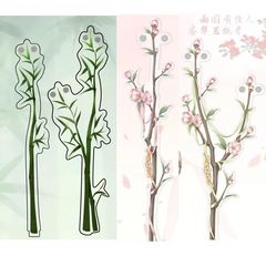 小红书同款折枝花竹子高颜值亚克力谷美打卡棒拍照旅行谷子举拍棒