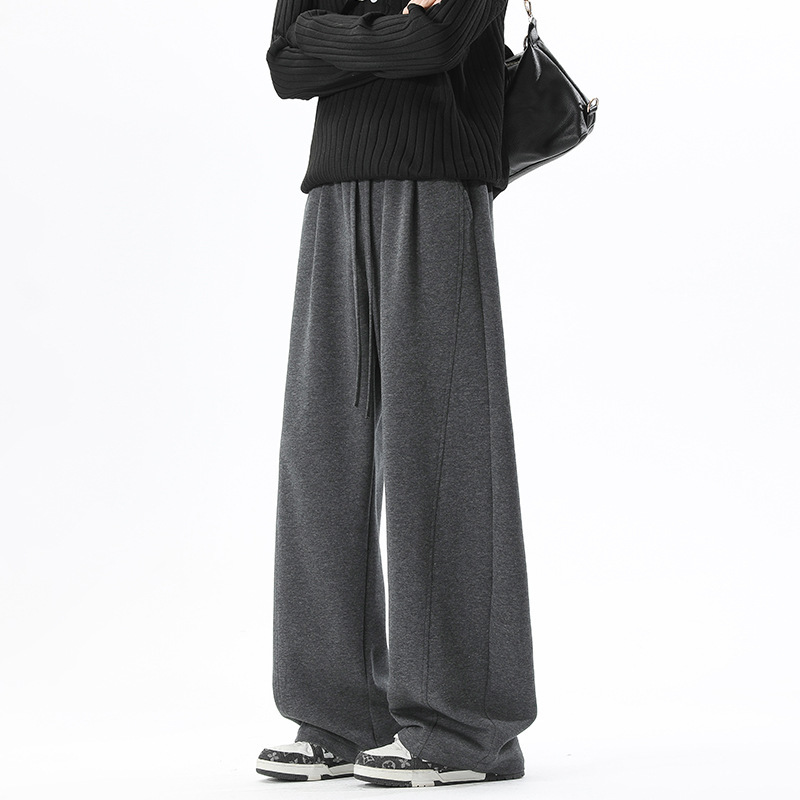 Summer Diagonal Cut Curved Hem Sweatpants for Men, Summer Cleanfit Trendy Brand Sports Long Pants, Straight-Leg Coffee Color Casual Pants Summer Diagonal Cut Curved Hem Sweatpants for Men, Summer Cleanfit Trendy Brand Sports Long Pants, Straight-Leg Coffee Color Casual Pants