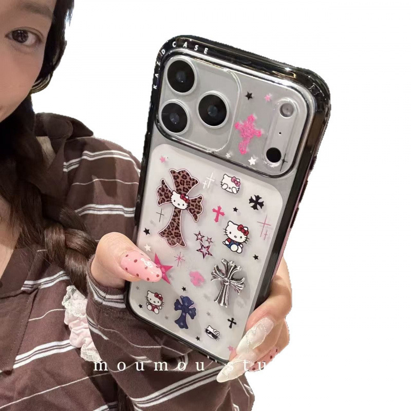 甜酷豹纹十字架猫咪适用iPhone17promax苹果16手机壳15爆款14/13|undefined