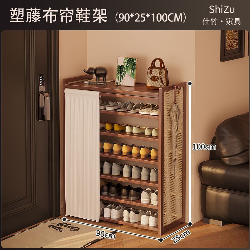 鞋架家用门口一体柜收纳架防尘靠墙大容量置物鞋架楼道门口雨伞架|undefined