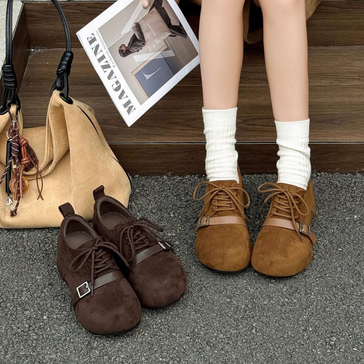 7cm隐形内增高勃肯鞋全包25新厚底加绒小个子丑萌大头休闲单鞋女