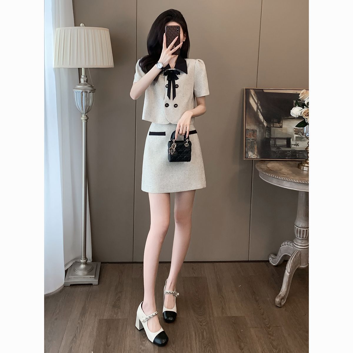 夏季新款时尚气质香风2025高级套装外套半身短裙两件套两件