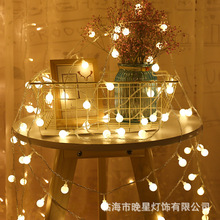 led灯串usb圆球串灯电池灯户外露营圣诞房间装饰新年装饰灯节日