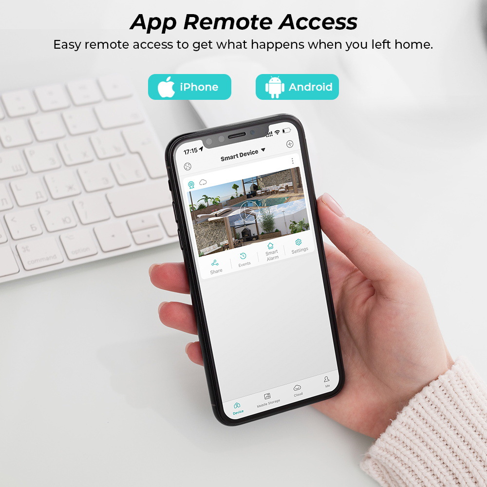 ICsee dış mekan kablosuz gözetleme kamerası ev Bluetooth bağlantısı HD kaliteli CCTV WiFi kamera