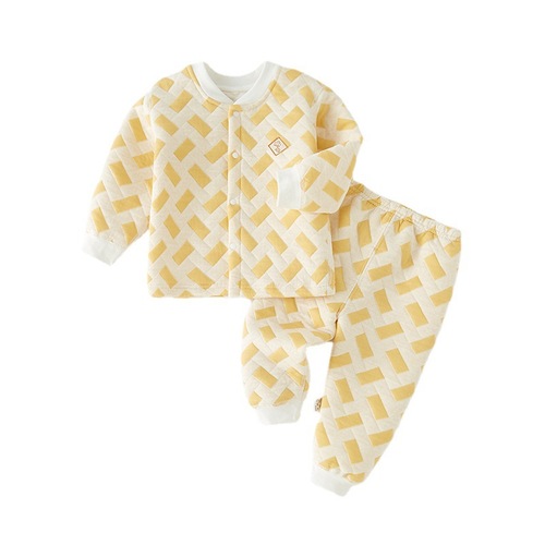 Baby Girl Warm Innerwear Set Autumn and Winter Separate Cotton Winter Clothes Fleece Children's Pajamas