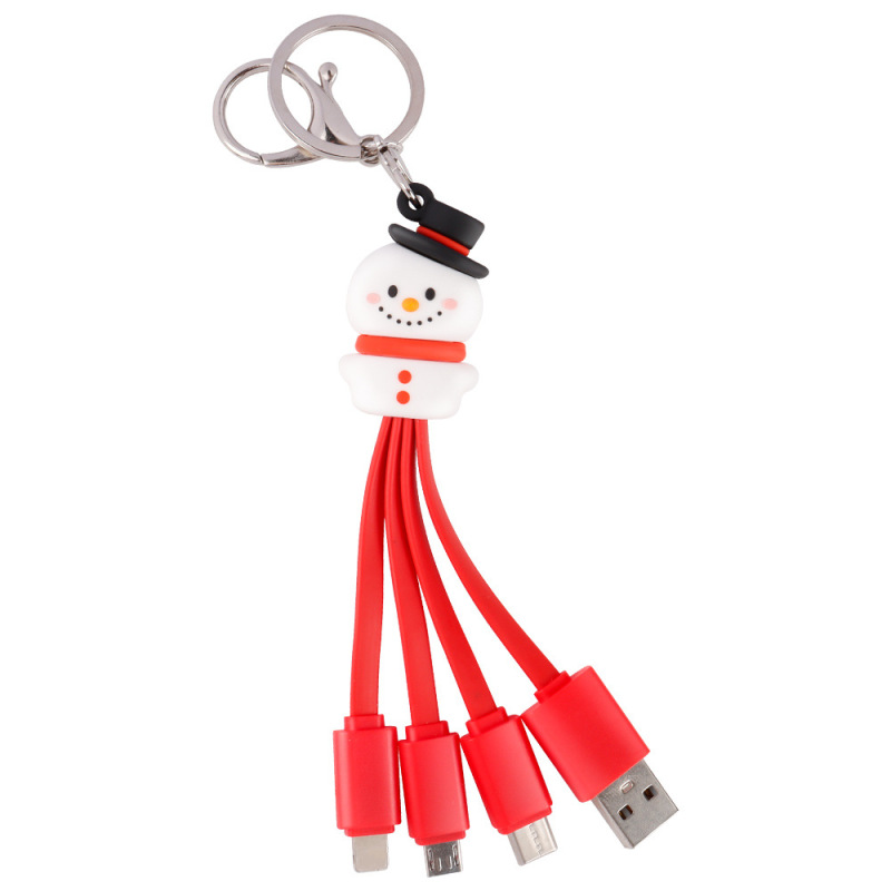 クリスマスデータケーブルかわいい携帯キーホルダークリスマス充電線少女心はアップルのアンドロイド携帯電話に適している|undefined