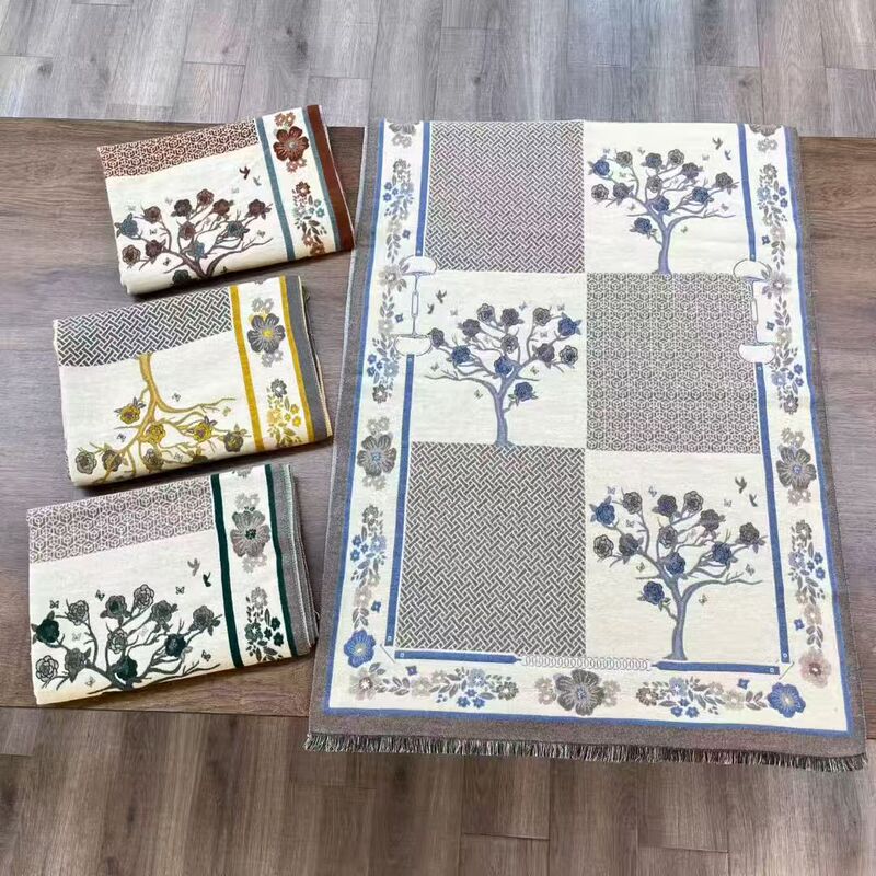 她信跨境秋冬植物印花佩斯纹利花朵图案ins风设计感围巾scarves|undefined