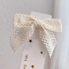 White hairgrip with bow suitable for photo sessions, hair accessory, bangs, floral print, lace dress, Lolita style