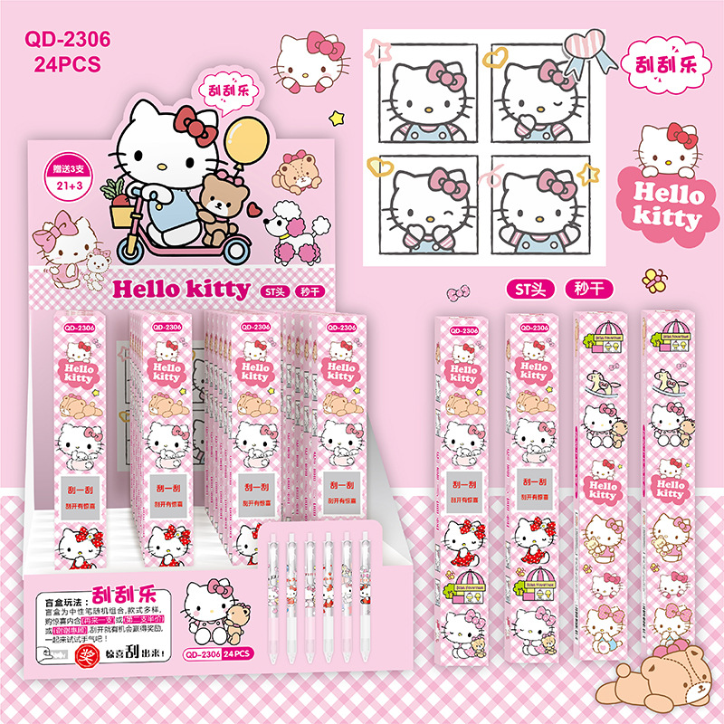 Bolígrafo de presión con clip metálico, estilo scratch card, modelo ST21+3