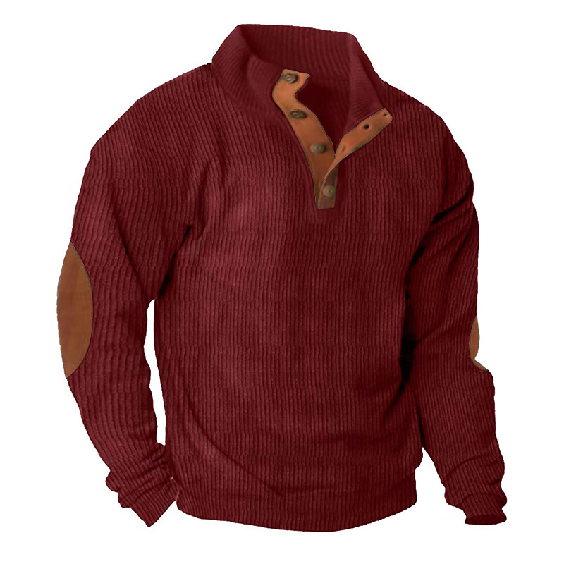 Sudadera holgada de otoño e invierno para hombre, estilo temu, para exteriores, de pana, informal, con cuello alto y manga larga, de Amazon.