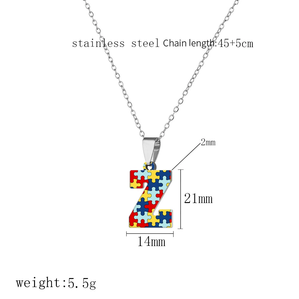 П pendant из нержавеющей стали с буквами, головоломка, ожерелье, (торговля через границы)
