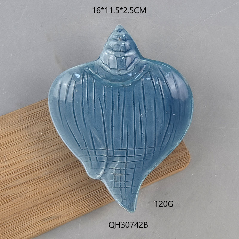 Decoración de sala de estar europea simple creativa, decoración artesanal, placa de joyería de conchas de cerámica, hogar creativo, lindo pintado a mano