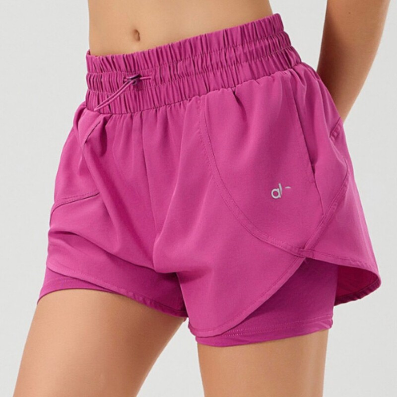 Al* Summer Sports Shorts for Women, Two-Piece Design, Anti-Exposure, Thin, Quick-Dry, Breathable, Outdoor Casual Running Yoga Pants