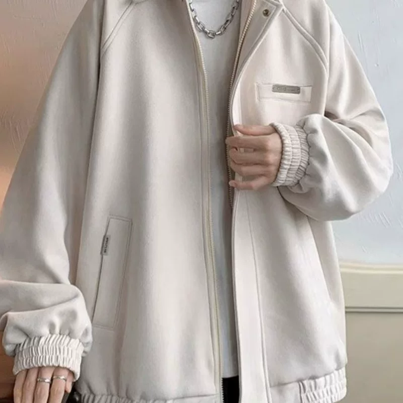 Велюровая мужская осенняя куртка, спортивная форма для отдыха, американский стиль, высококачественный стиль, оверсайз