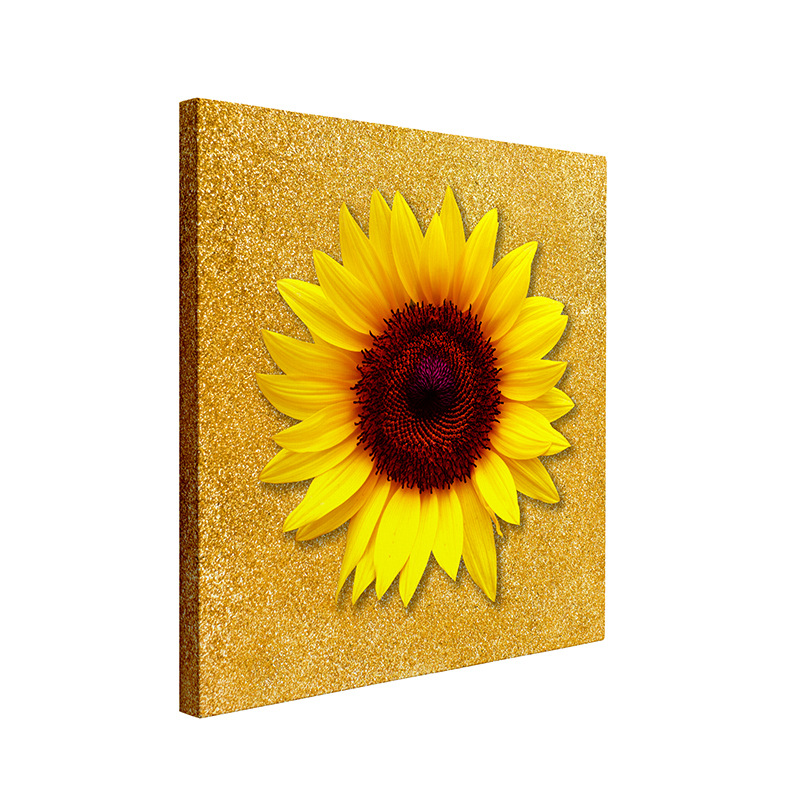 Pintura decorativa coreana girasol Sala de estar moderna y simple flores de sol colgando pintura mural del dormitorio del restaurante pintura cuadrada sin marco