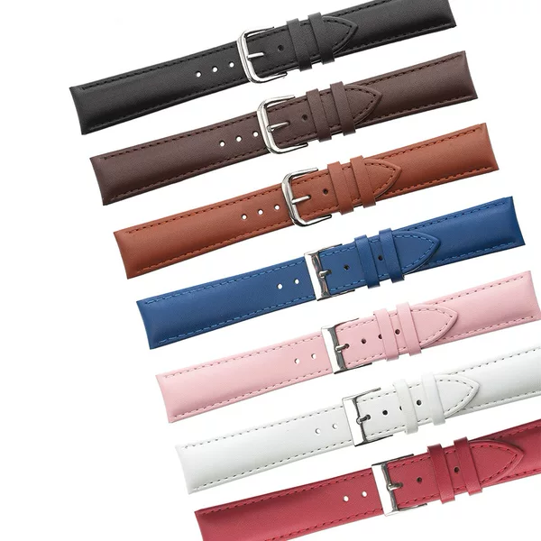 Genuine Leather Watch Straps for Men and Women Wholesale, Compatible with Xiaomi and Huawei Smart Watch Straps, Needle-Grained Plain Leather Straps