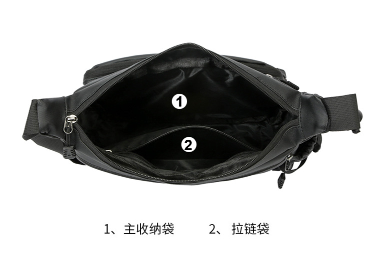 Large-capacity multi-layer men's bag with zipper, fashionable water-resistant crossbody bag, business small backpack, lightweight travel single-shoulder bag undefined