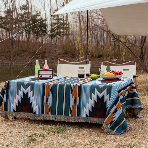 ins bohemian style thickened picnic mat camping tablecloth outdoor lawn moisture-proof floor mat tent equipment blanket