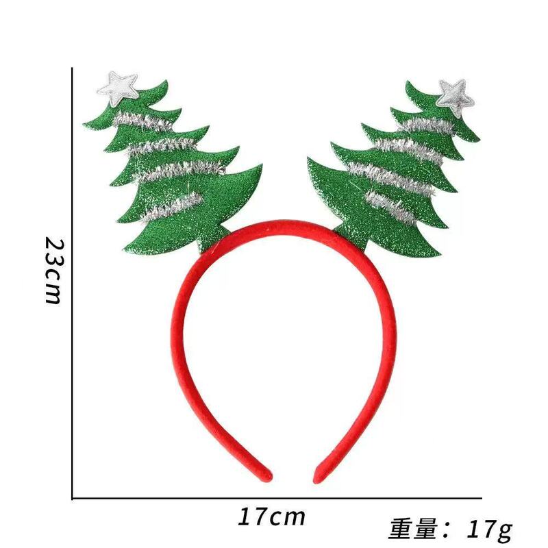 亚马逊跨境圣诞彩虹雪花蝴蝶结发箍卡通布艺铃铛麋鹿圣诞装饰派对|undefined