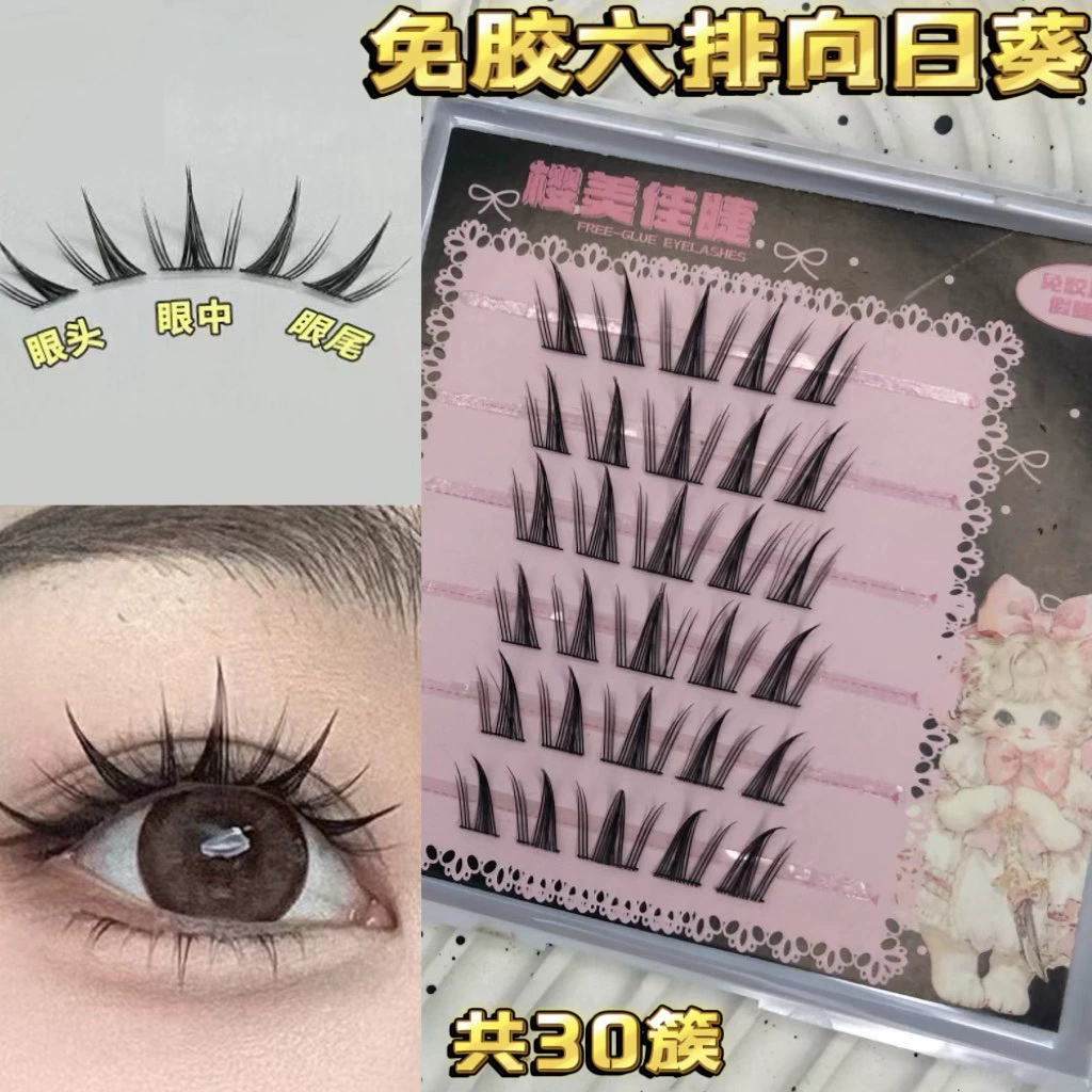 False Eyelashes, mixed capacious sets, custom European style, glue-free options