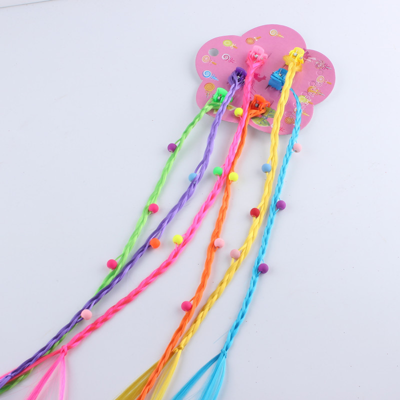 带夹子彩色假发辫子