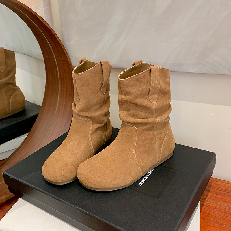 소가죽 레트로 키높이 숏부츠 2026 가을 겨울 신상 버켄스탁 스타일 여성 슬림핏 숏 마틴부츠