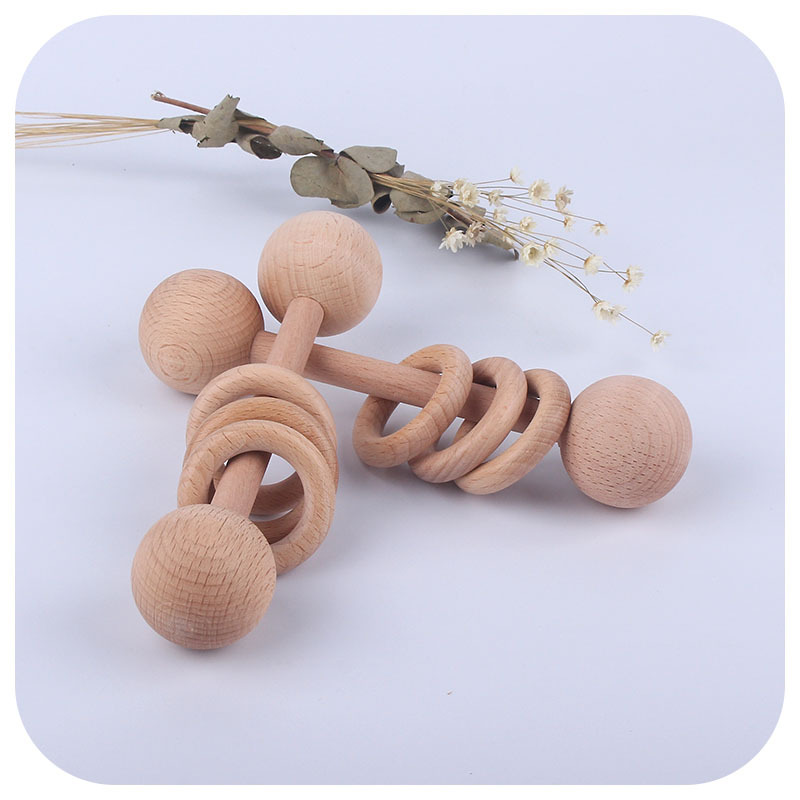 Creative New Beech juguete para niños mordedor infantil ejercicio sonajero de mano bebé interactivo educativo mordedor palo