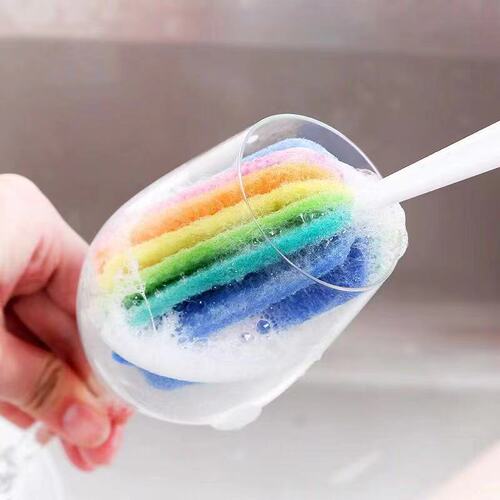Direct supply of rainbow long-handled cup brush, bottle brush set, cleaning cup rinser, small brush artifact, cup brush, home use