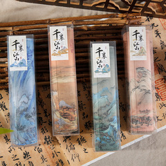 Mingyuan Qianli Jiangshan Painting Pen Bag, Chinese Style, Ancient Style, Suitable for Boys and Girls, Roller Blind Stationery Storage, School Supplies for Middle and Primary School Students