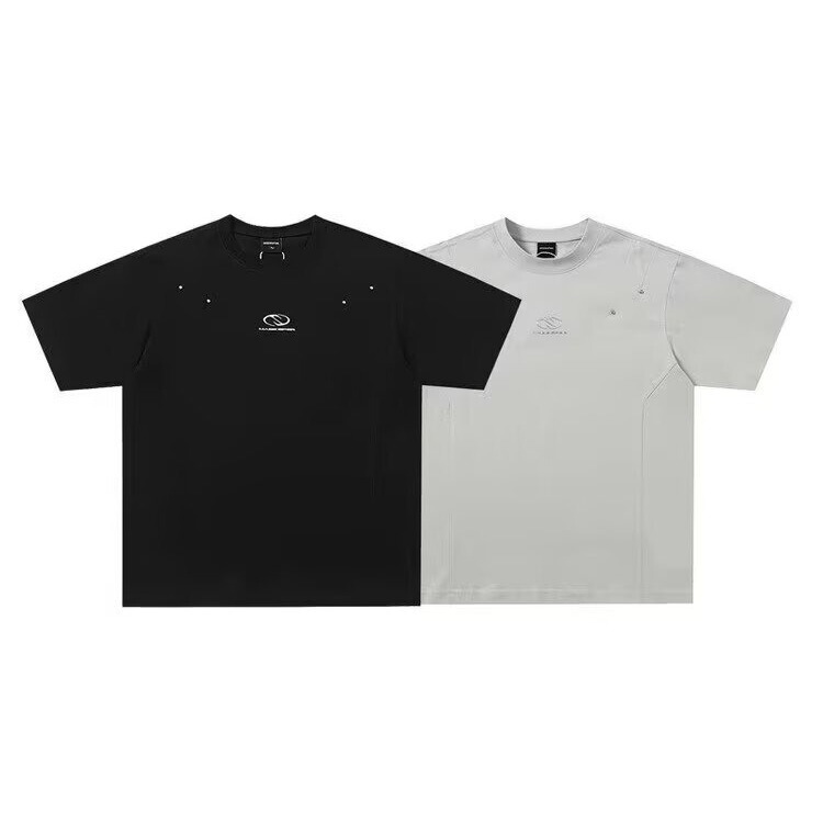 Back-To-Back New Style Couple's Short-Sleeved Sports Loose Tops Summer Casual Cartoon Half-Sleeved Light Gray Black Round Neck