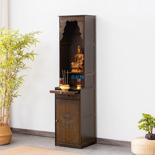Buddhist Altar Cabinet Bamboo Household Economical Shrine Offering Table Guanyin Offering Table Heightened Simple Buddhist Cabinet Worship Cabinet