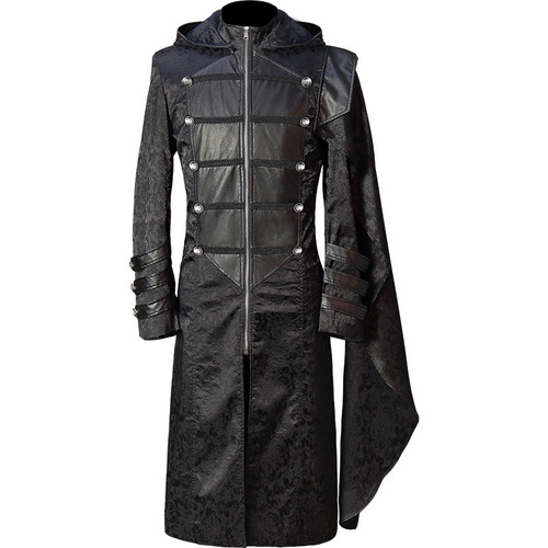 Manzhixin's new European and American medieval Gothic coat, retro uniform, stand-up collar punk cloak
