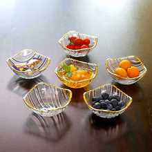 日式轻奢透明玻璃碗家用水果盘小美容院酒店甜品点心碟零食盘