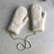 手套女冬季韩版可爱学生网红加厚情侣男毛绒骑车防寒保暖挂脖全指