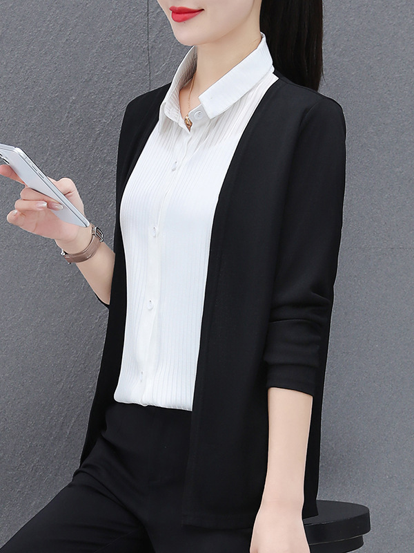 假两件衬衫女士装春秋季2025年新款洋气上衣小衫爆款时尚长袖衬衣|undefined