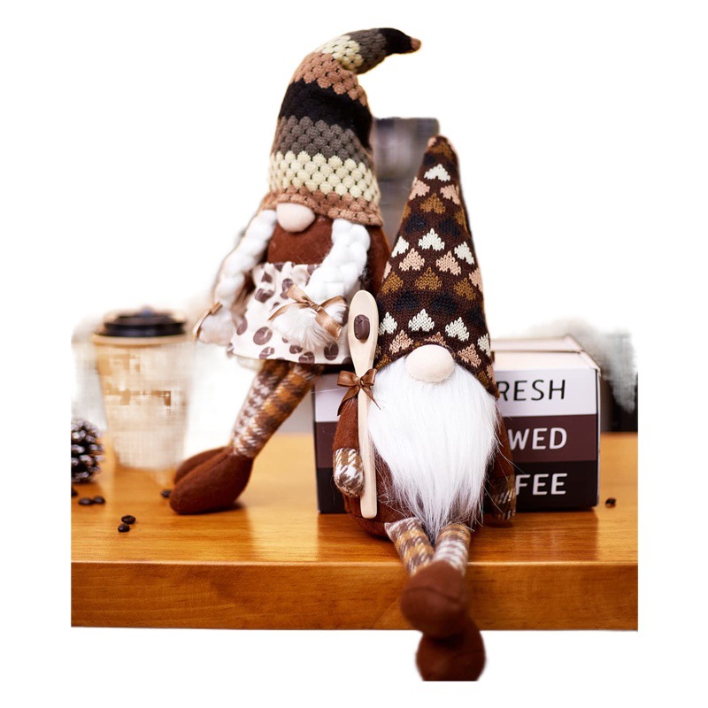 2023 nuevo festival de café transfronterizo muñeca sin rostro colgando café molido a mano decoración navideña decoración diaria del hogar