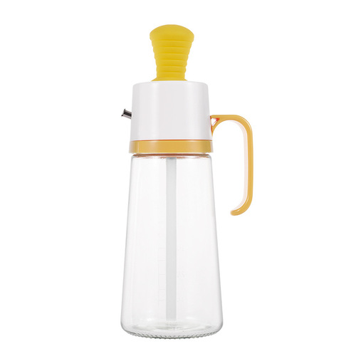 Silicone oil brush bottle oil pot high temperature resistant oil brush oil pot glass seasoning bottle press quantitative glass oil bottle 