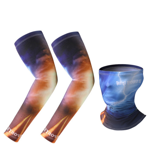 Summer sun protection sleeves for men, ice sleeves, UV protection arm sleeves, ice silk gloves, thin cycling and driving