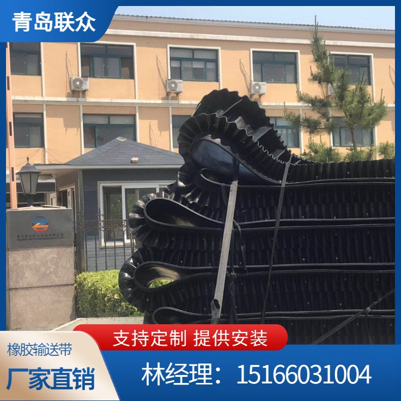 供应挡边输送带 超宽大倾角挡边输送带 矿用耐磨抗撕裂环形输送带