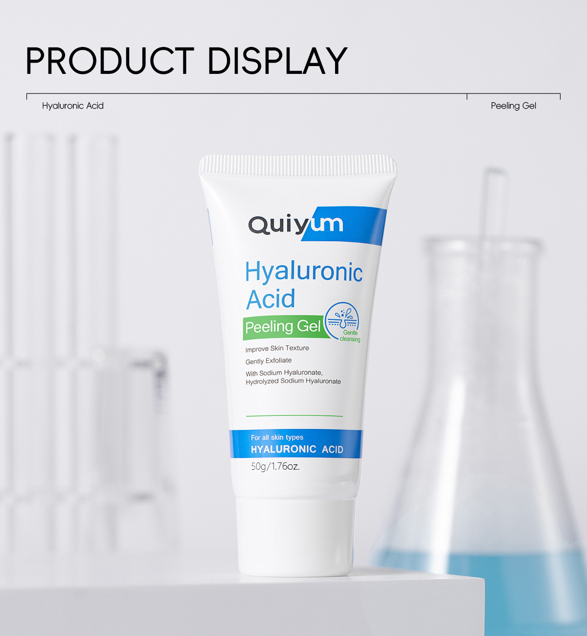 Cross-border new product quiyum Hyaluronic acid Exfoliating Scrub 50g for cleansing facial skin is in stock and available for delivery from the manufacturer undefined