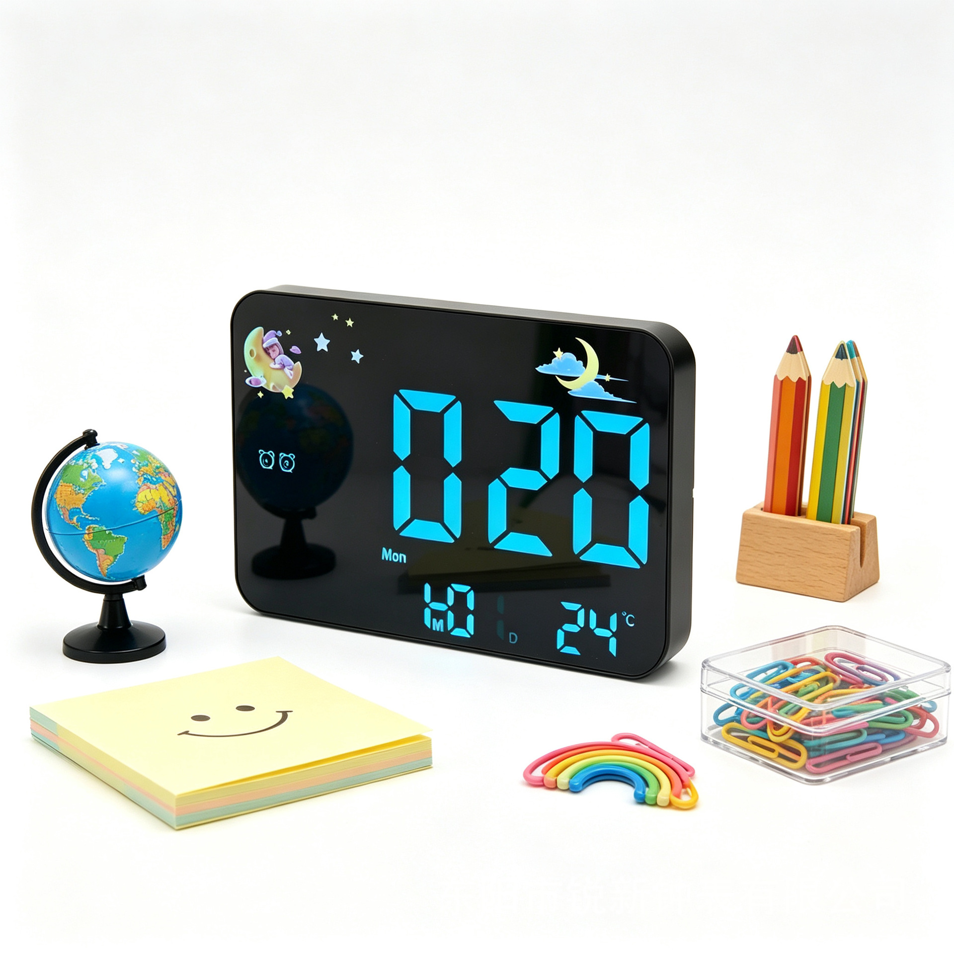 Reloj de espejo creativo más vendido de Amazon, reloj multifuncional con pantalla LED de temperatura, diseño simple con indicador del día de la semana 2715